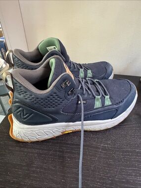 Men's New Balance navy and Green Athletic Mid-Top Sneakers